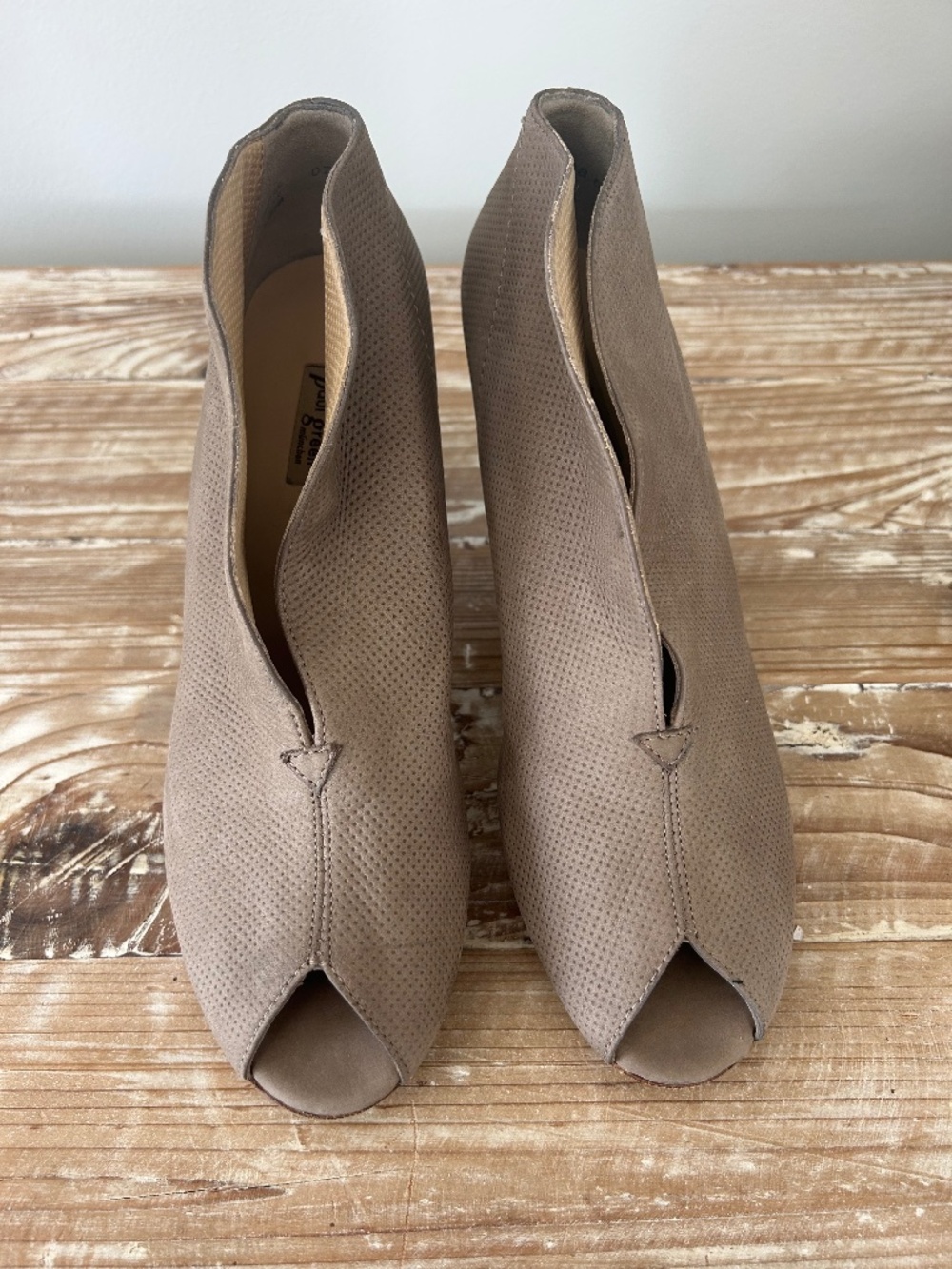 Paul Green Veronia Platform Peep Toe Booties in Tan Sz. 9 (EU 6.5) - EUC
